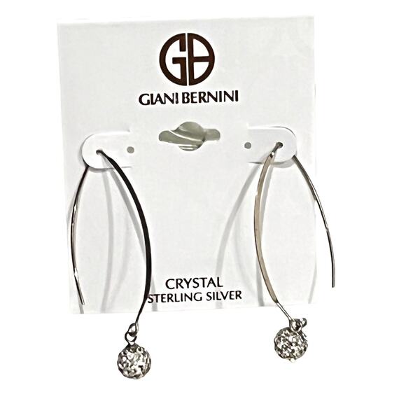 NEW Giani Bernini Crystal Ball Cluster Threader EARRINGS Sterling Silver Dangle - Picture 1 of 7